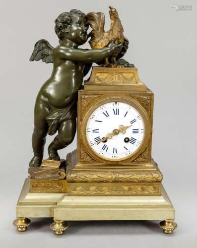 French. Figure pendulum, bronz