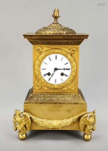 Brass table clock, 1st half 19