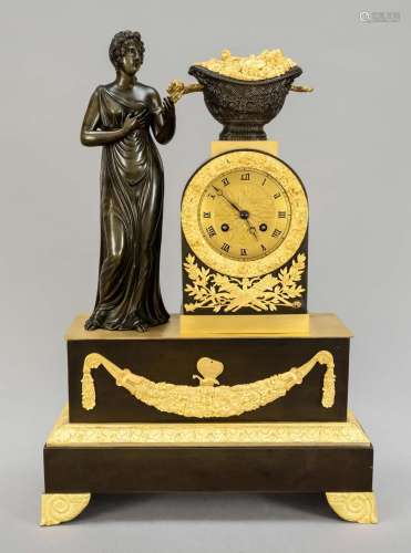 Empire bronze figural pendulum