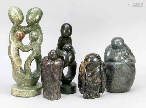 Mixed lot of 5 stone sculpture