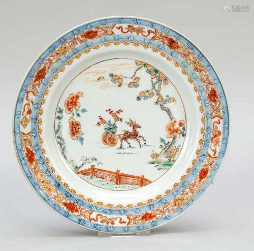 Famille Rose plate, China, 18t