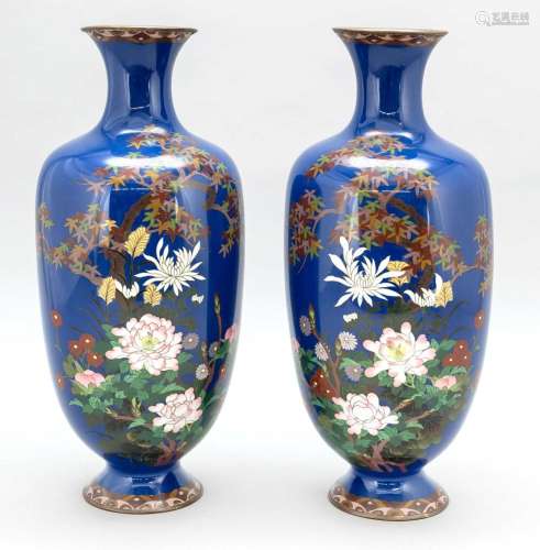 Pair of cloisonné vases, Japan