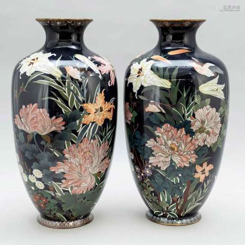 Pair of cloisonné vases, Japan