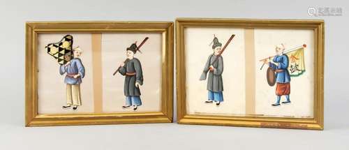 2 rice paper pictures, China,