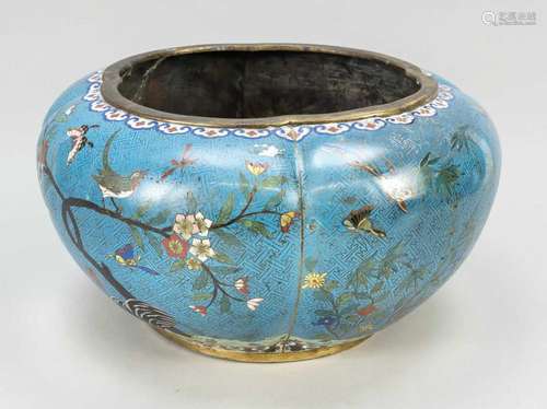 Cloisonné cachepot, China, lat