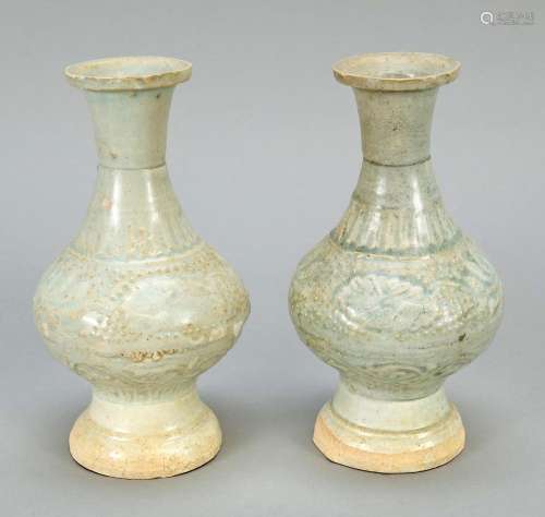 Pair of Qingbai vases with mou