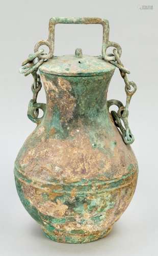 Bronze vessel with lid, China,