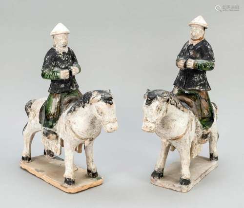 Pair of horses with riders, Ch