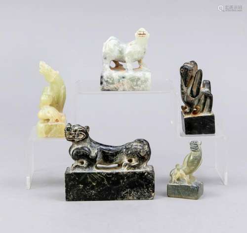 5 figural seals, China, age un