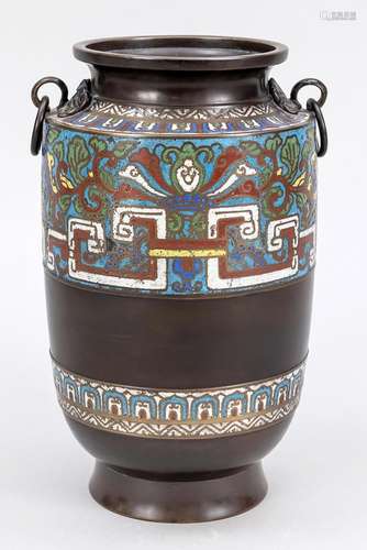 Urn vase with cloisonné frieze