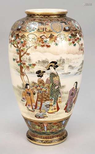 Large Satsuma baluster vase, J