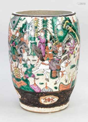 Famille Rose vase with pseudo-