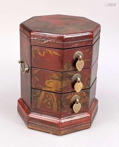 Octagonal jewelry box, China,