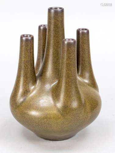 Tulip vase with teadust.glaze,
