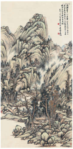 吴徵（1878～1949） 1939年作 秋山图 立轴 设色纸本