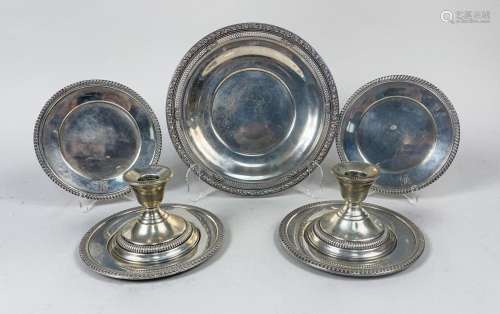 Set Silver/Sterling Plates & Candlesticks