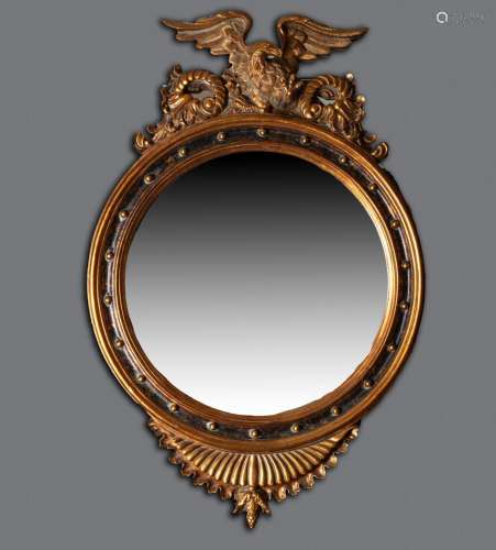 Rare Shaped Gilt Rococo Type Mirror