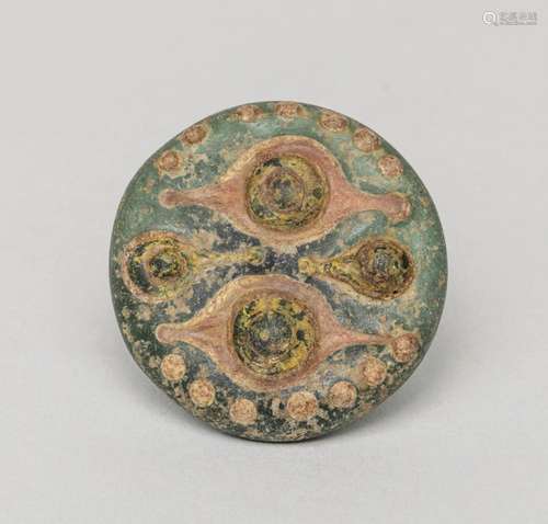 Antique Roman Type Dragon-fly Eye Dish Bead