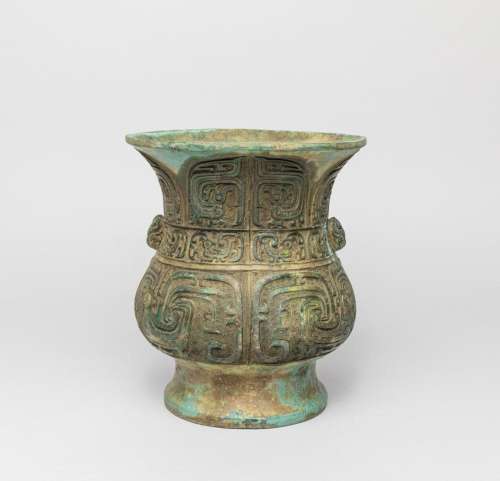 Chinese Bronze Taotie Mask Vase