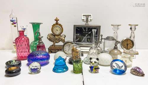 Collectible Table Clock & Glass, Decors