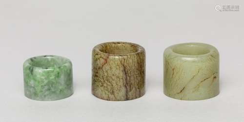 Group Chinese Jade Thumb Rings