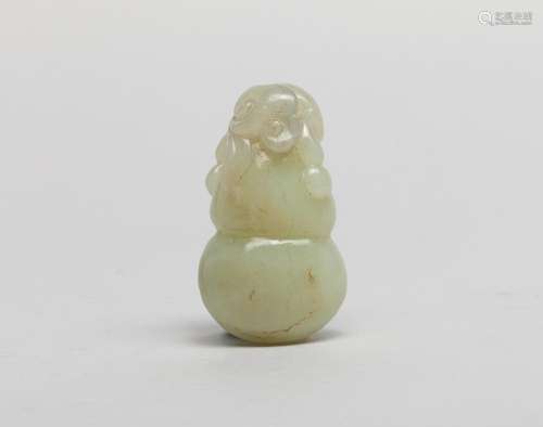 Chinese White Jade Toggle of Gourd