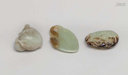 Rare Chinese Pebble Jade Toggles
