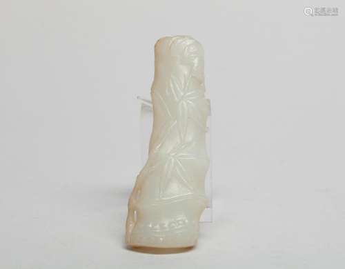 Chinese White Jade Toggle of Bamboo