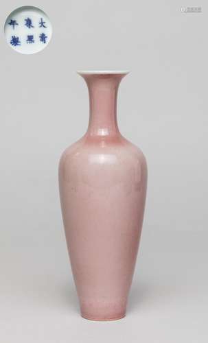 Chinese Rouge Pink Glazed Porcelain Vase