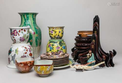 Estate Chinese/Japanese Porcelain & Stands