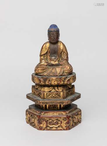 Antique Japanese Gilt Wood Buddha