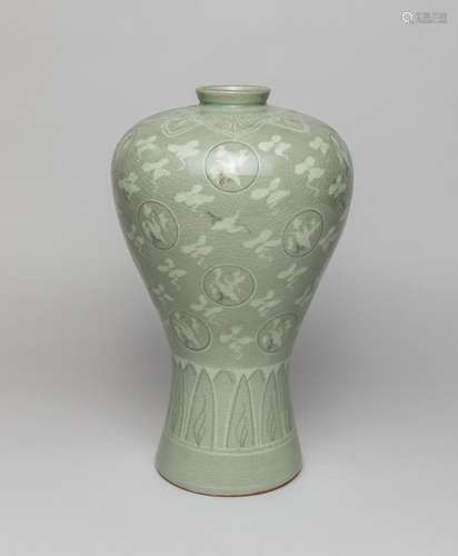 Large Korean Celadon Cabinet Vase