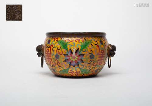 Large Chinese Cloisonne Censer/Pot