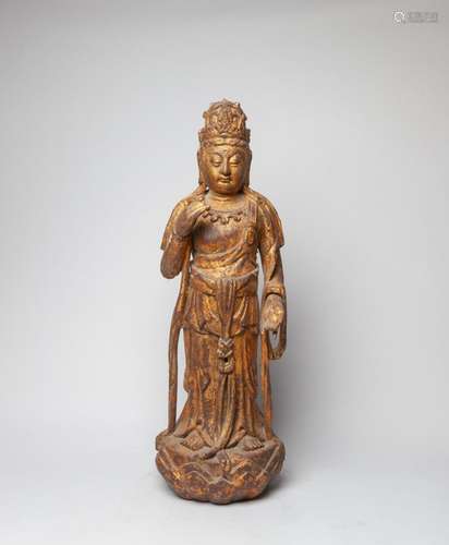 Old Chinese Gilt Wood Buddha of Gautama