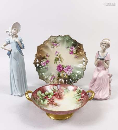 Spain Porcelain Figure & Austria Plates