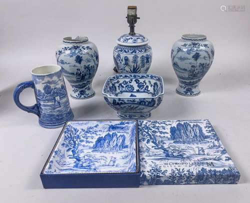 Group Blue White Porcelains Wares