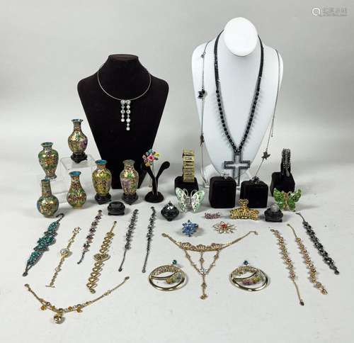 Estate Chinese Cloisonne & Custom Jewelry