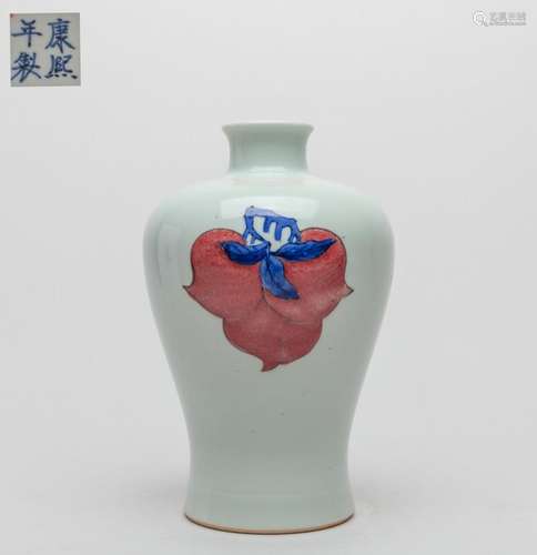 Rare Chinese Blue White Red Porcelain Vase