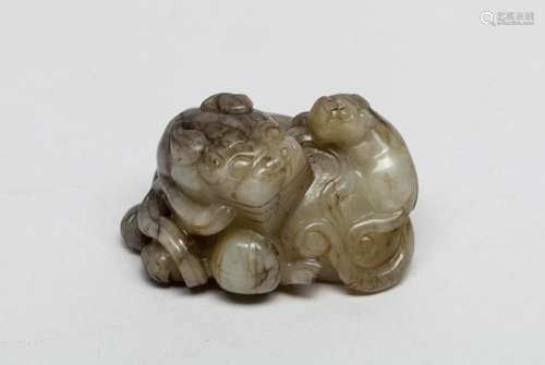 Chinese Yuan Type Burnt Jade Beast