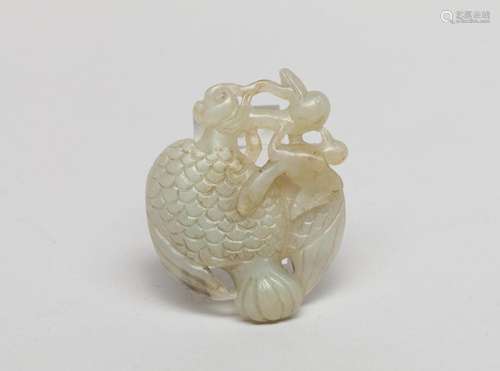 Rare Chinese Jade Carving of Gyrfalcon