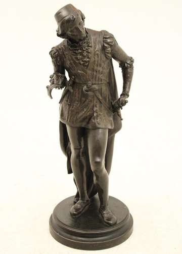 LARGE 19TH C. FRENCH OF BRONZE OF CAVALIER