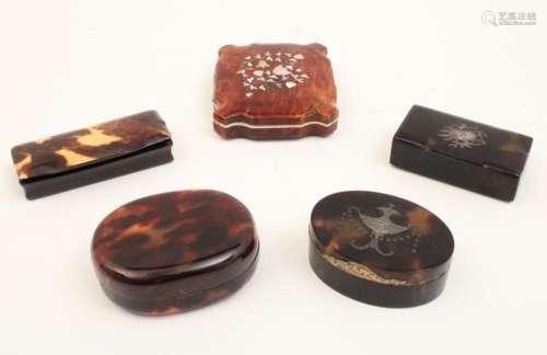 COLLECTION OF 5 ANTIQUE VICTORIAN HINGED BOXES
