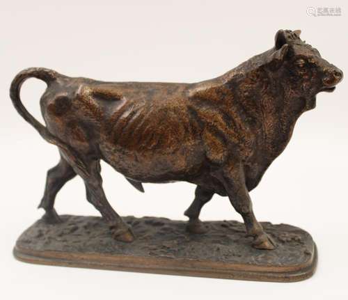 CHRISTOPHE FRATIN (1801-1864), ANTIQUE BRONZE OF BULL