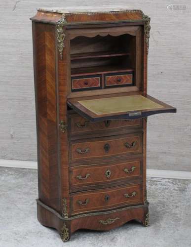 FRENCH NAPOLEONIC STYLE M/TOP SECRETAIRE ABBATANT