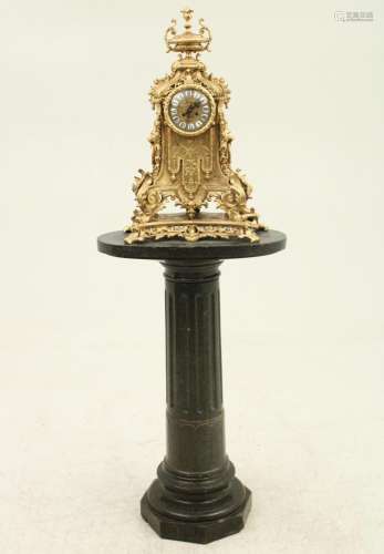 Antique French Clock & Pedestal