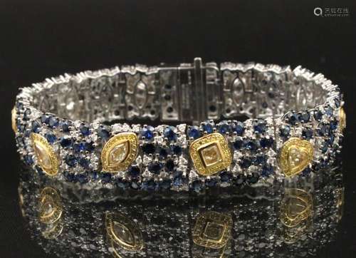 18K SAPPHIRE AND DIAMOND BRACELET