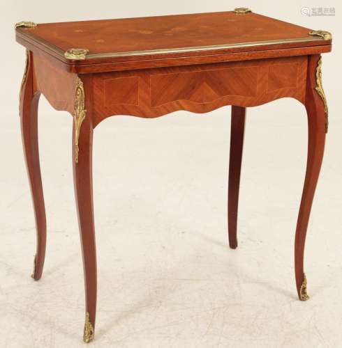 LOUIS XV STYLE MARQUETRY INLAID GAMES TABLE