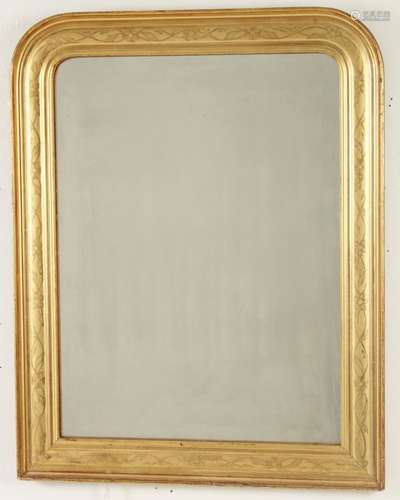 LOUIS PHILIPPE OVAL MIRROR W/ CROSS-HATCH DESIGNS