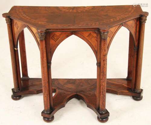 ENGLISH REGENCY WALNUT 2 TIER CONSOLE TABLE, C.1830