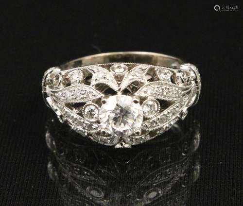 18K WHITE GOLD LADIES DIAMOND UNITY RING